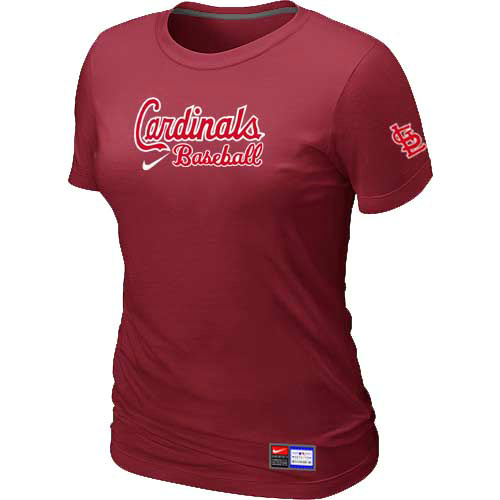 St. Louis Cardinals Nike Women's Red Short Sleeve Practice T-Shirt