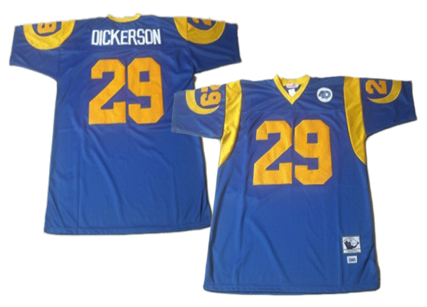 St Louis Rams 29 DICKERSON Blue Throwback Jerseys