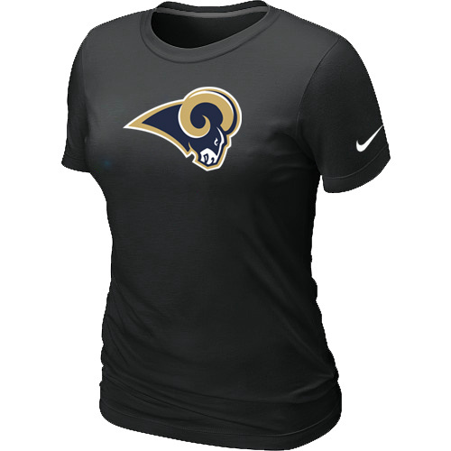 St.Louis Rams Black Women's Logo T-Shirt