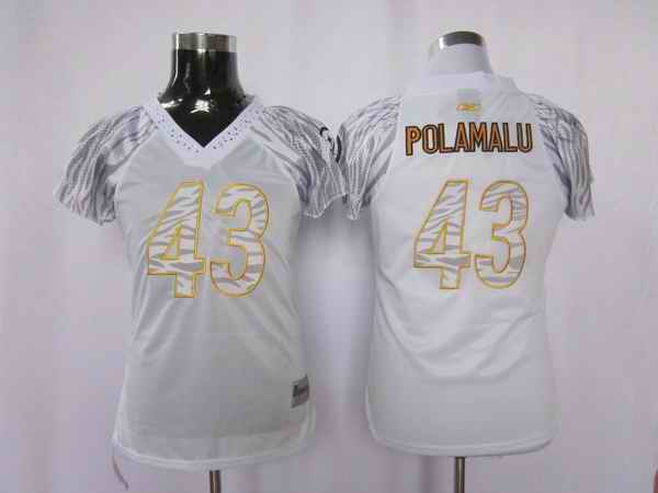 Steelers 43 Polamalu white women Zebra Jerseys