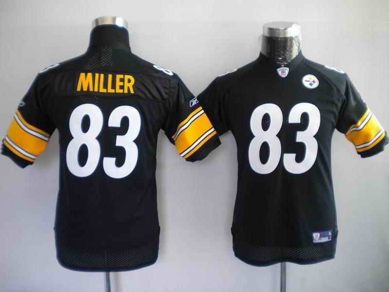 Steelers 83 Miller black kids Jerseys