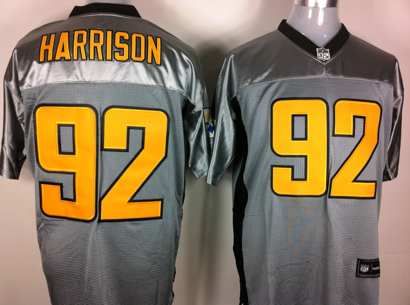 Steelers 92 Harrison Grey Jerseys