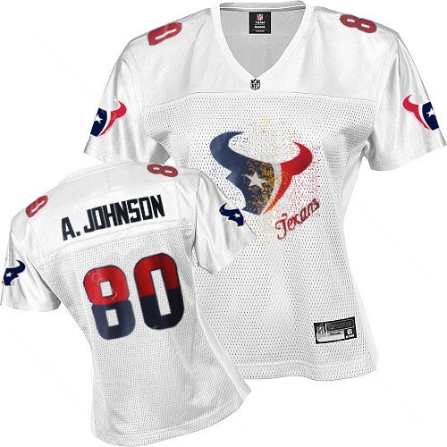 Texans 80 Johnson White 2011 fem fan women Jerseys