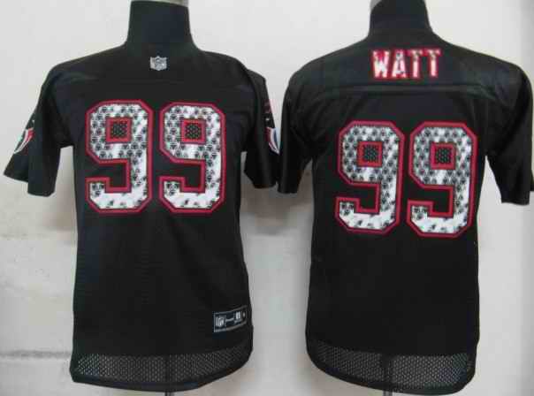 Texans 99 WATT Black United Sideline kids jerseys