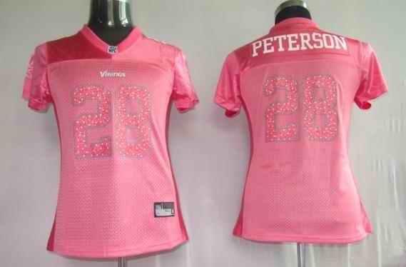 Vikings 28 Peterson pink new women Jerseys