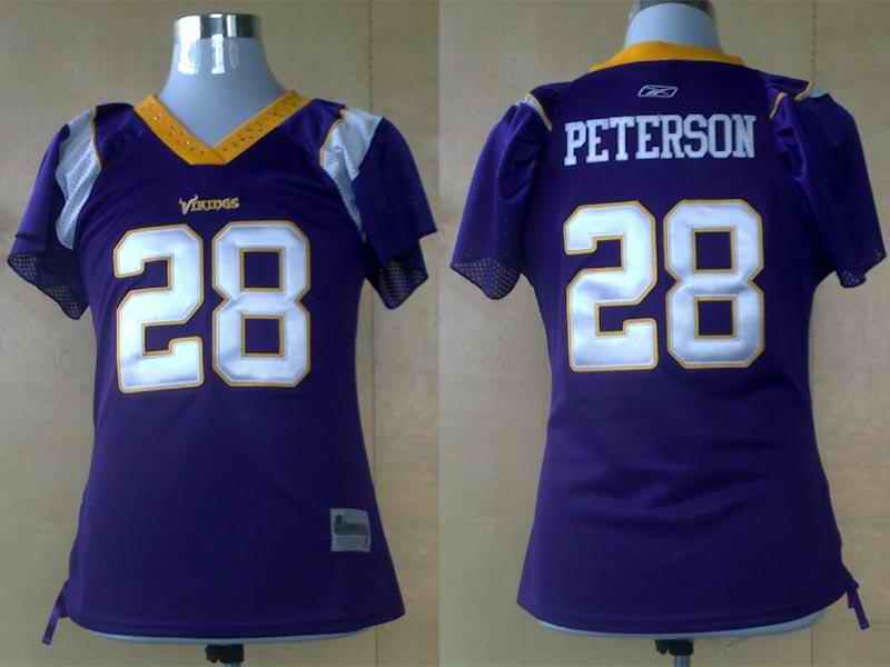 Vikings 28 Peterson purple women Jerseys