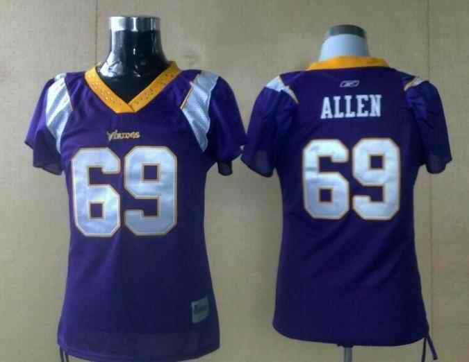 Vikings 69 Allen purple women Jerseys