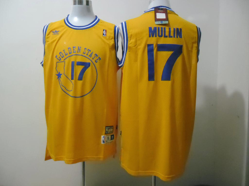 Warriors 17 Mullin Yellow m&n Jerseys