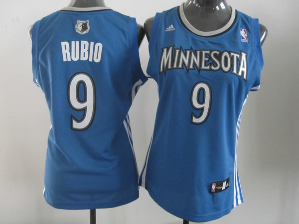 Timberwolves 9 Rubio Blue Women Jersey