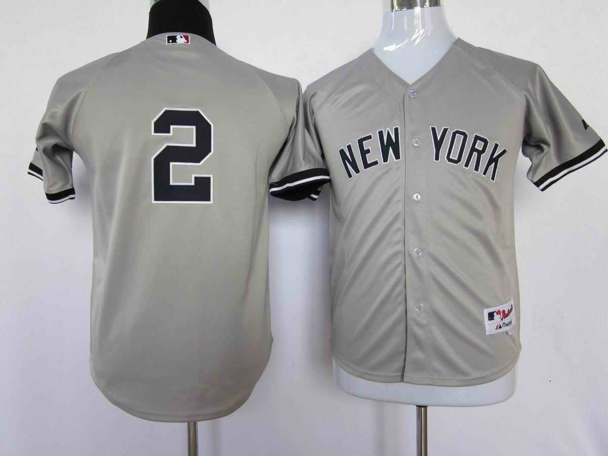 Yankees 2 Jeter grey Kids Jersey