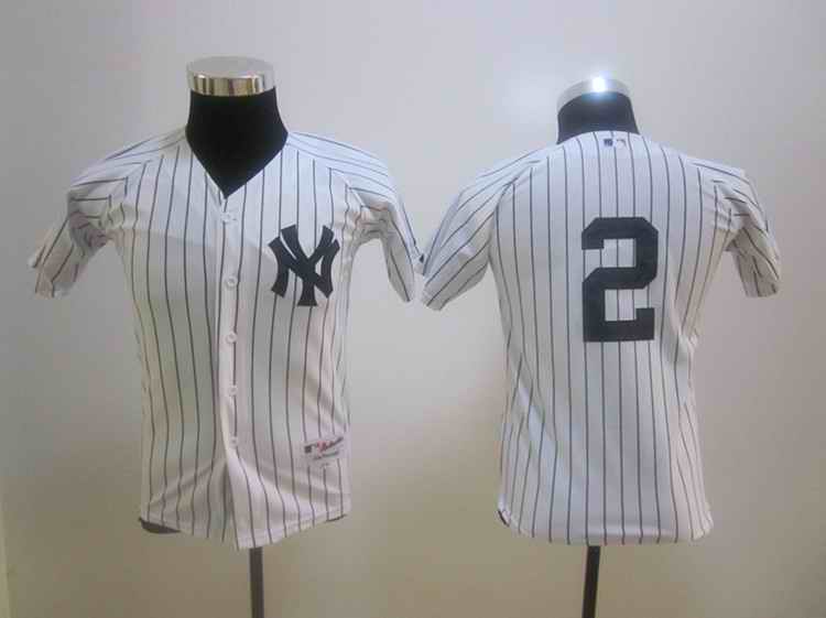 Yankees 2 Jeter white Kids Jersey