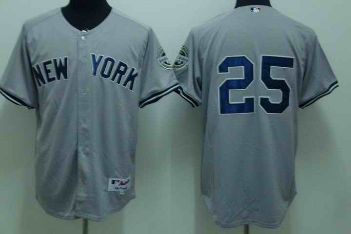 Yankees 25 Mark Teixeira grey Kids Jersey