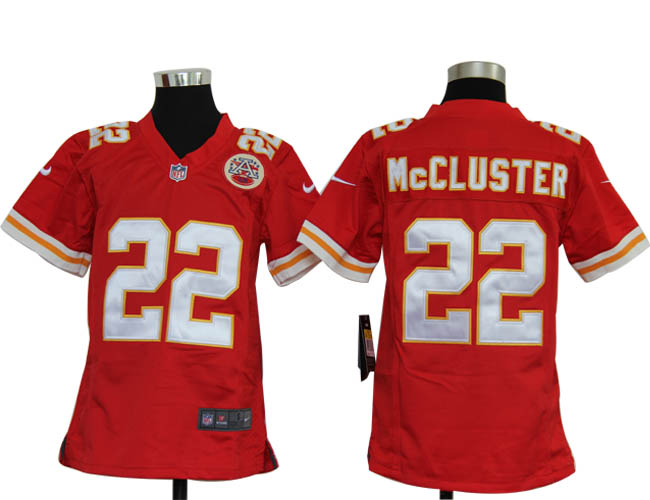 Youth NIKE Chiefs 22 McCluster Red Jerseys