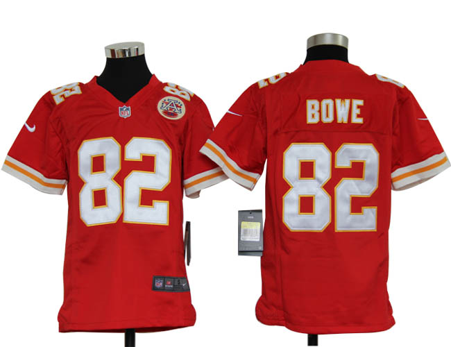 Youth NIKE Chiefs 82 Bowe Red Jerseys