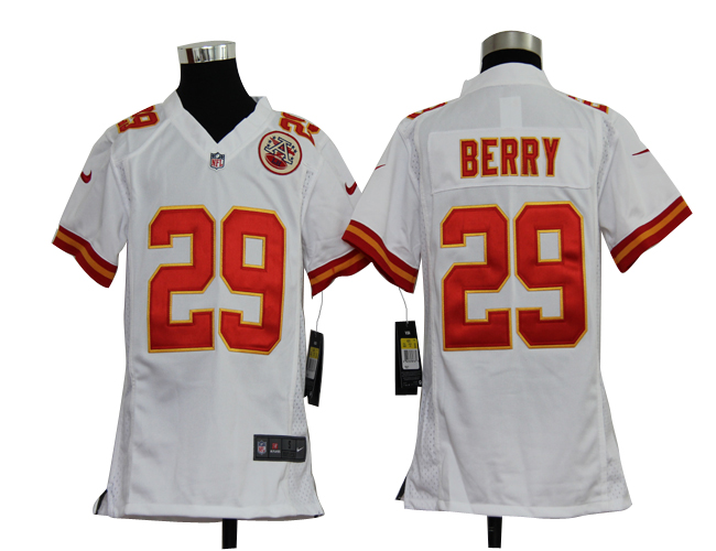 Youth NIKE Chiefs BERRY 29 White Jerseys