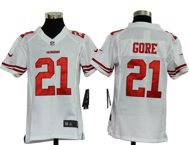 Youth Nike 49ERS GORE 21 White Game Jerseys