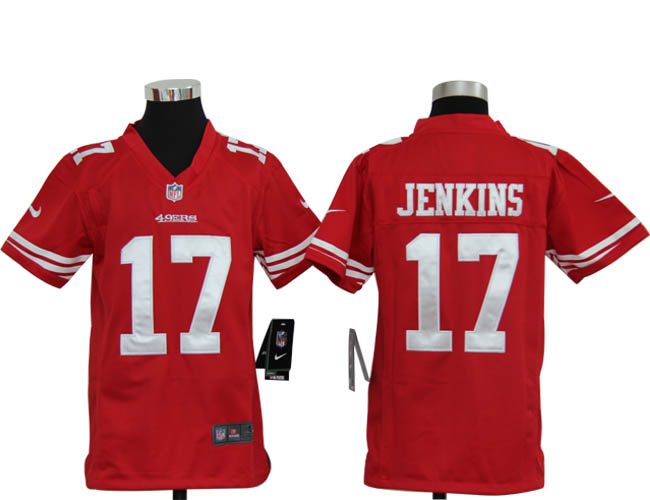Youth Nike 49ers 17 JENKINS red Game Jerseys