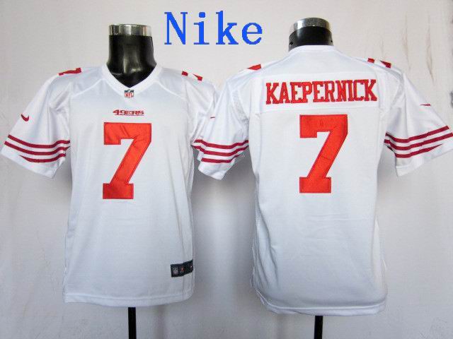 Youth Nike 49ers 7 Kaepernick White Game Jerseys
