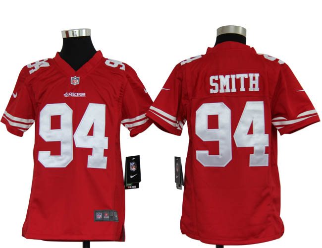 Youth Nike 49ers 94 Smith red Jersey
