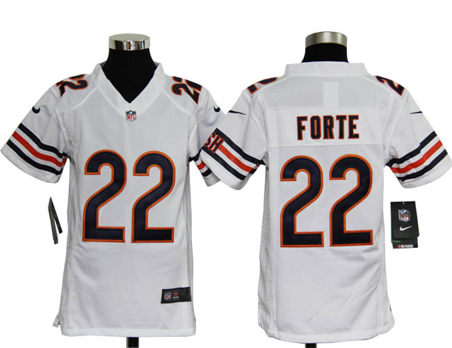 Youth Nike Bears 22 FORTE white Game Jerseys
