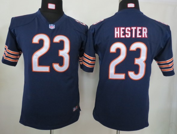 Youth Nike Bears 23 Hester blue Game Jerseys