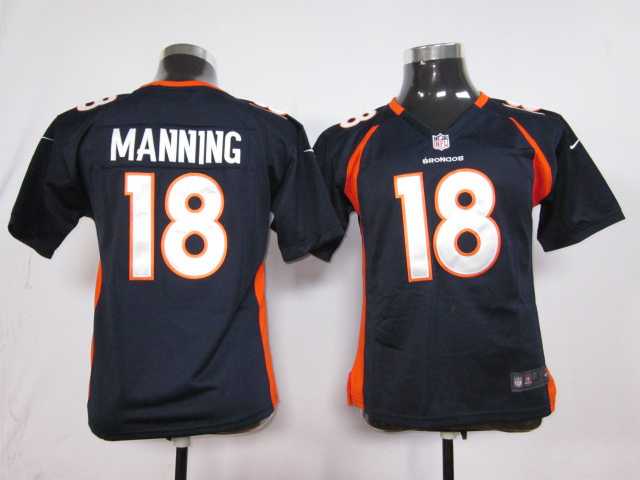 Nike Broncos 18 Peyton Manning Blue Youth Game Jersey