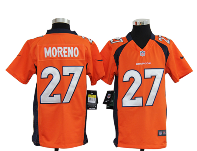 Youth Nike Broncos 27 Moreno orange jerseys