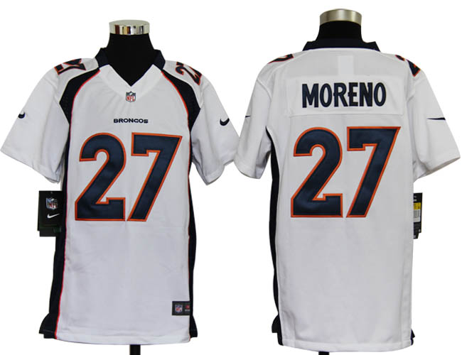Youth Nike Broncos 27 Moreno white jerseys