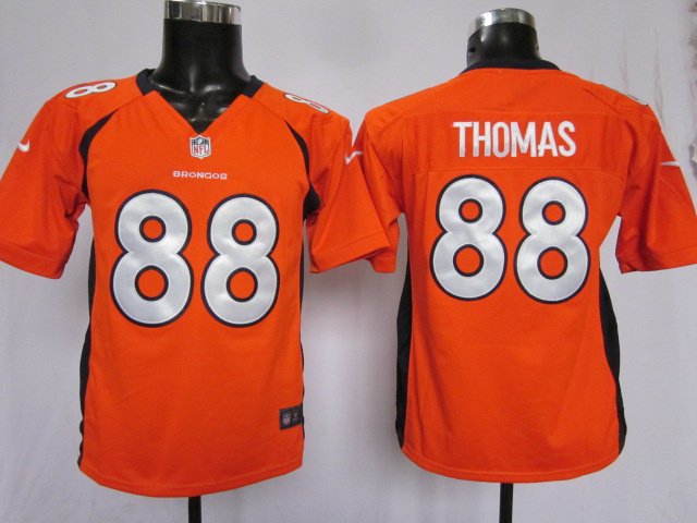 Youth Nike Broncos 88 Thomas Orange Game Jerseys