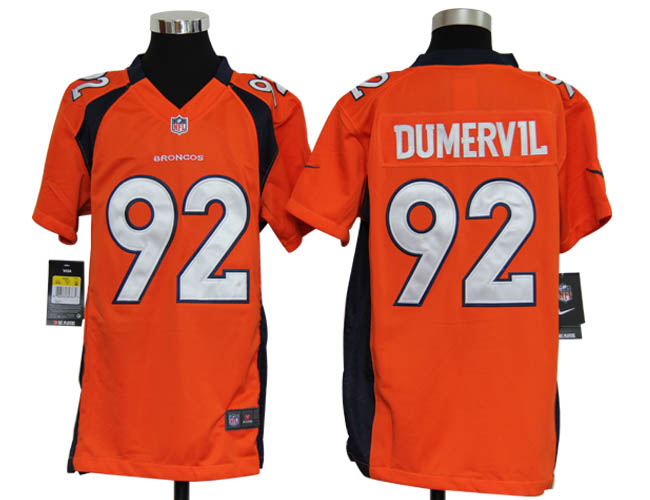 Youth Nike Broncos 92 Dumervil orange jerseys