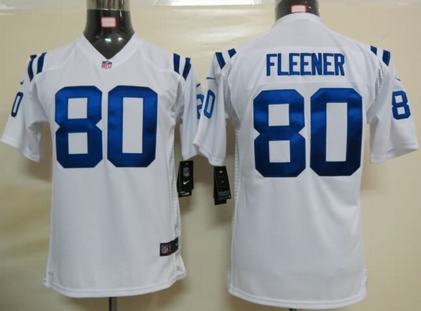 Youth Nike Colts 80 Fleener White Game Jerseys