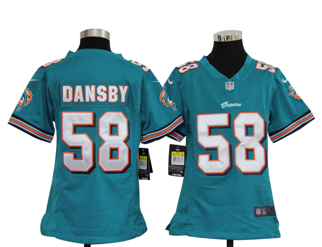Youth Nike Dolphins DANSBY 58 green Jerseys