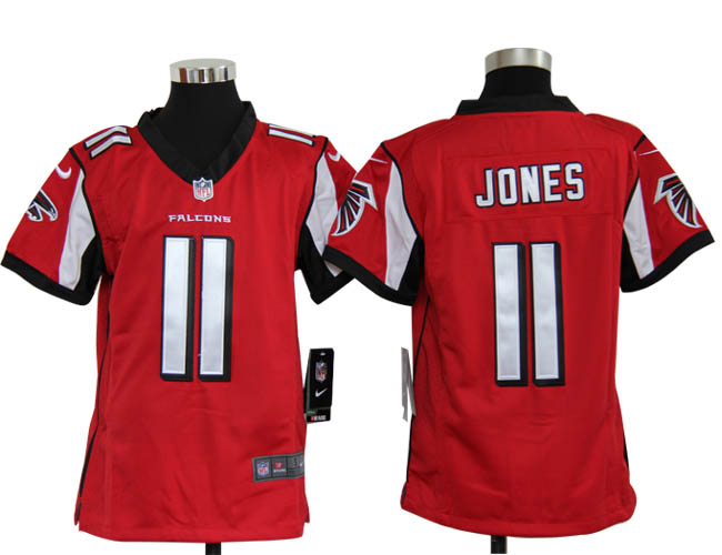 Nike Falcons 11 Julio Jones Red Youth Game Jersey