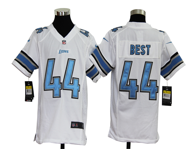 Youth Nike Lions BEST 44 White Game Jerseys