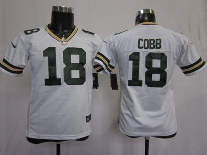 Youth Nike Packers 18 Cobb White Game Jerseys