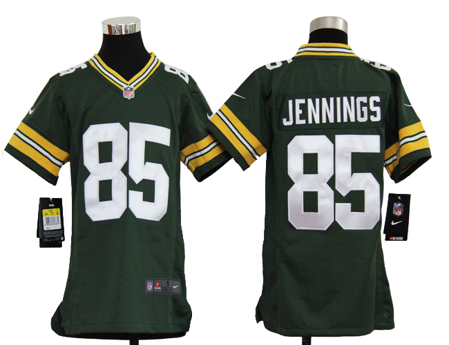 Youth Nike Packers 85 Jennings green Jerseys