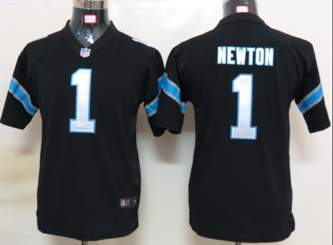 Nike Panthers 1 Cam Newton Black Youth Game Jersey
