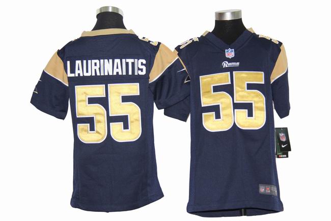 Youth Nike Rams 55 Laurinaitis Blue Game Jerseys