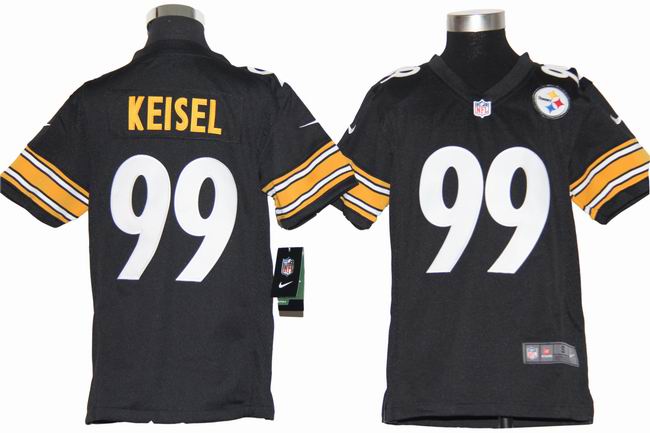 Youth Nike Steelers 99 Keisel Black Game Jerseys
