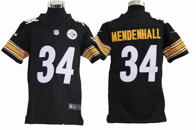 Youth Nike Steelers MENDENHALL 34 Black Game Jerseys