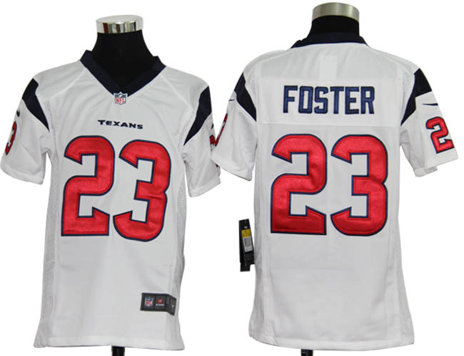Youth Nike Texans 23 Foster white Jerseys
