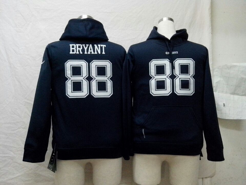 Nike Cowboys 88 Bryant Blue Hooded Youth Jerseys