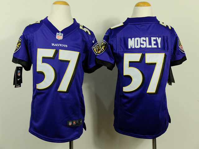 Nike Ravens 57 Mosley Purple Youth Jerseys