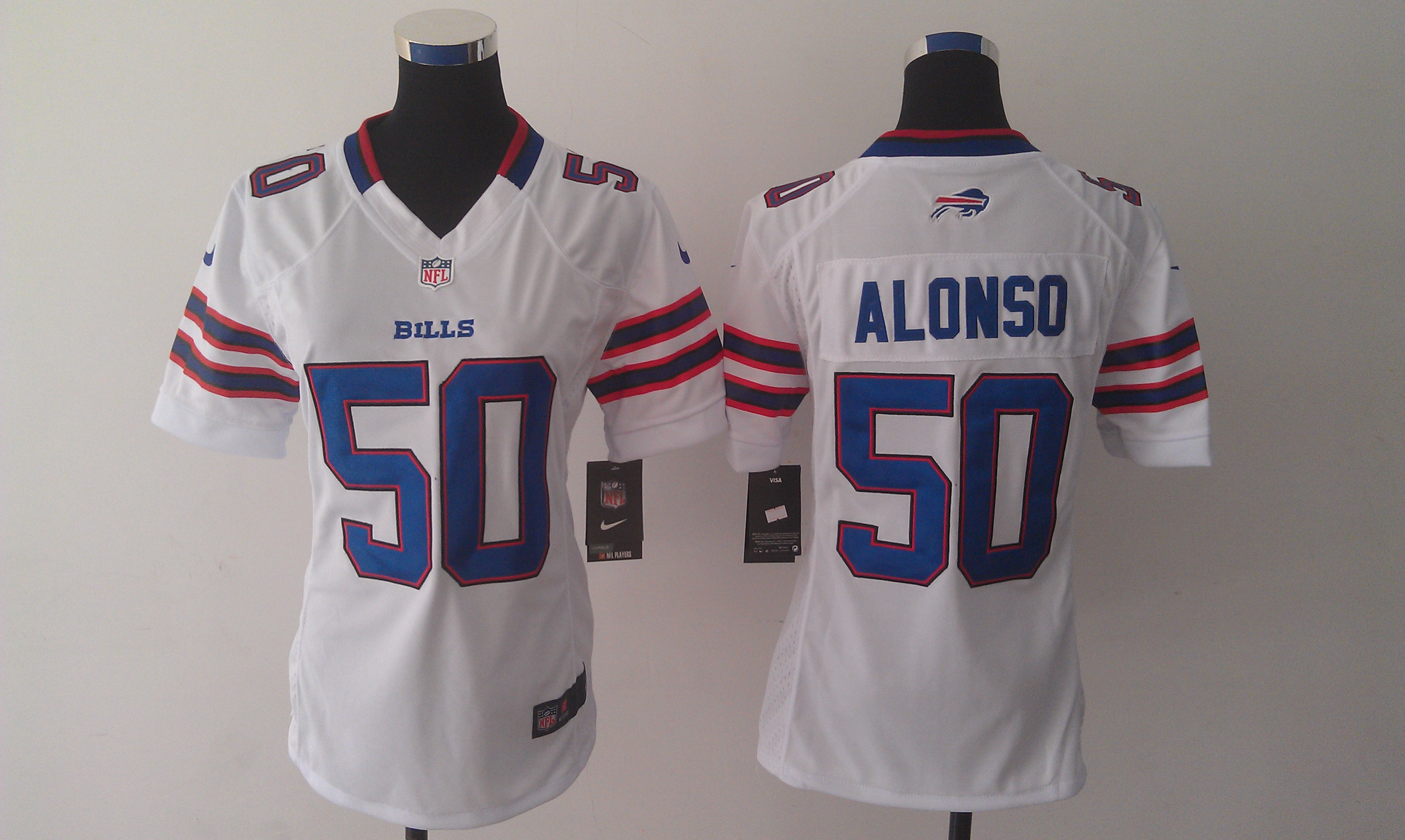Nike Bills 50 Alonso White Women Limited Jerseys