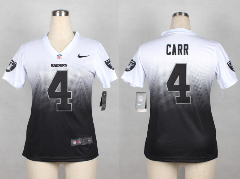 Nike Raiders 4 Carr White And Black Drift Fashion II Women Jerseys