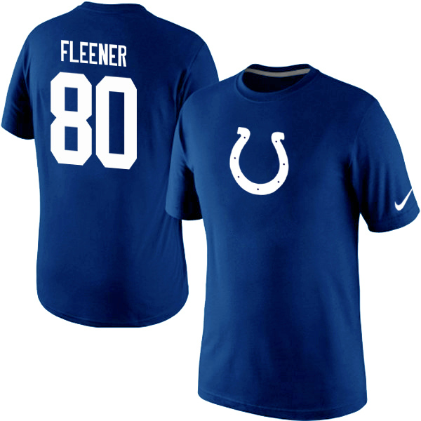 Nike Colts 80 Fleener Blue Fashion T Shirts
