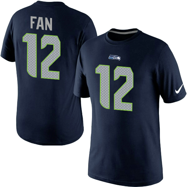 Nike Seahawks 12 Fan Blue Fashion T Shirts2