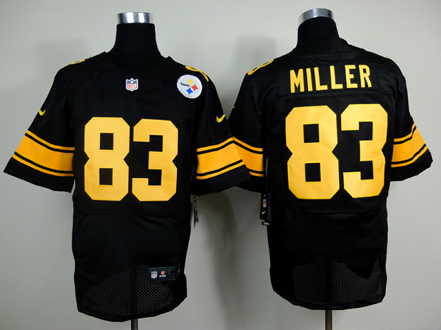 Nike Steelers 83 Miller Black Pro Line Elite Jerseys