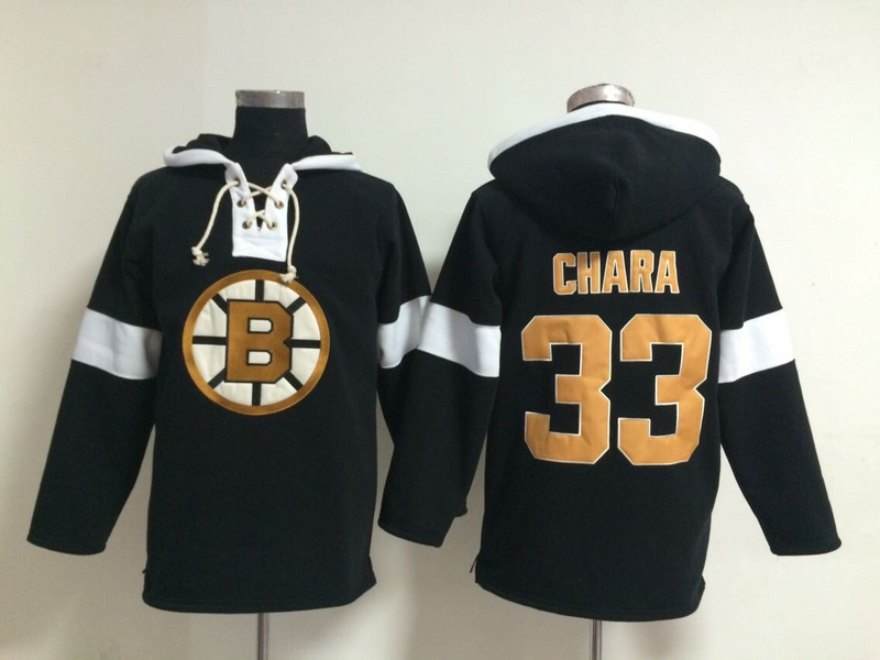 Bruins 33 Chara Black Hooded Jerseys