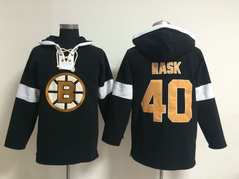 Bruins 40 Rask Black Hooded Jerseys
